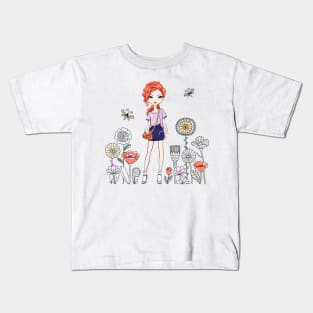 Cute redhead girl Kids T-Shirt